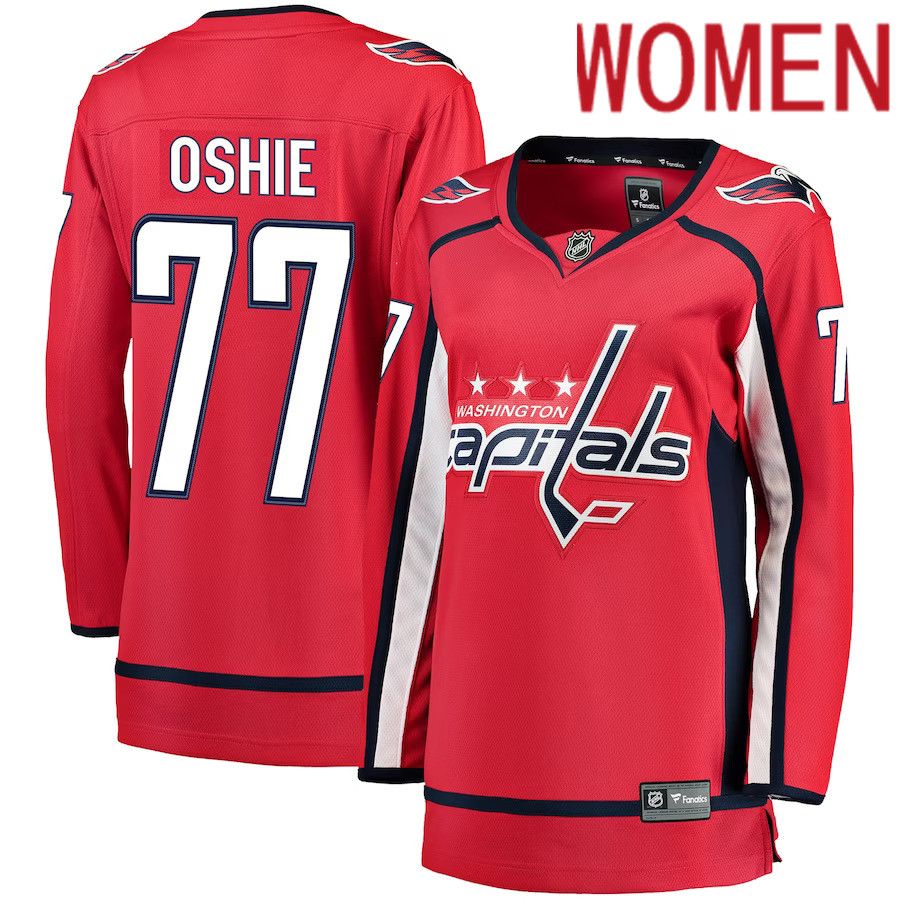 Women Washington Capitals #77 TJ Oshie Fanatics Branded Red Breakaway Player NHL Jersey